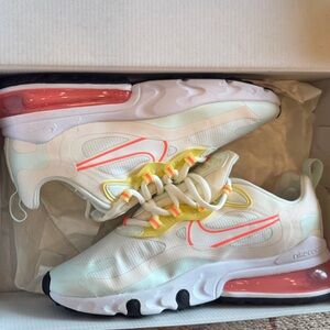 Nike Air Max 270 React in White and Pink